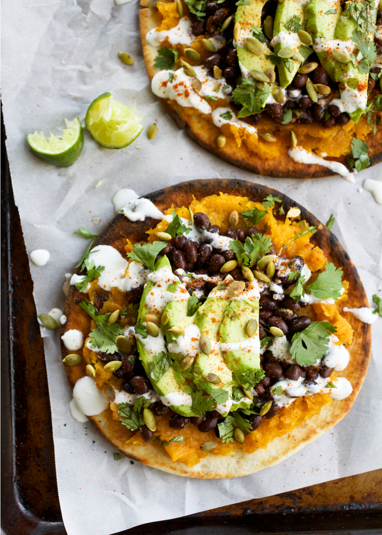 Butternut Squash & Black Bean Tostadas