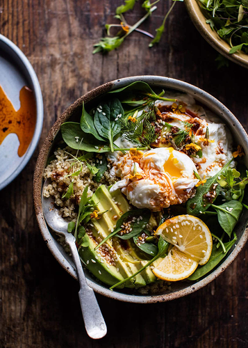 Turkish Egg And Quinoa Breakfast Bowl