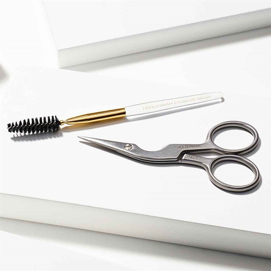 Stainless Steel Brow Shaping Scissors & Brush